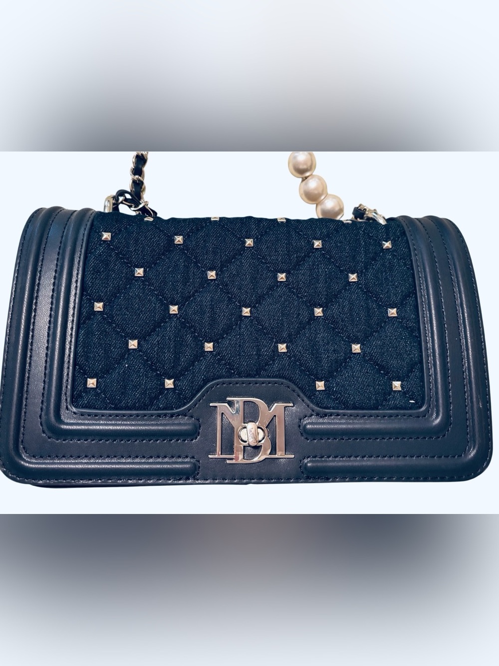 Badgley Mischka dark denim studded crossbody - Picture 3 of 9